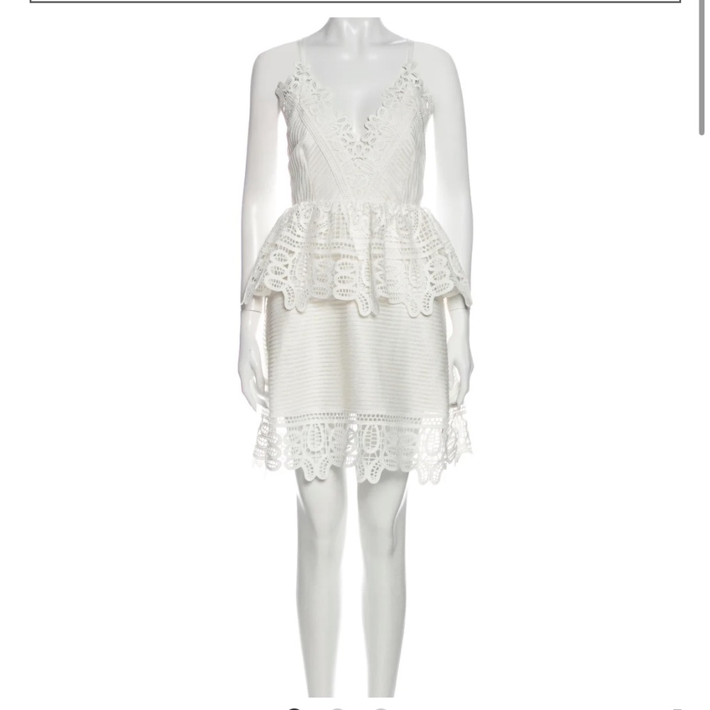 Self-Portrait White Lace Mini Dress